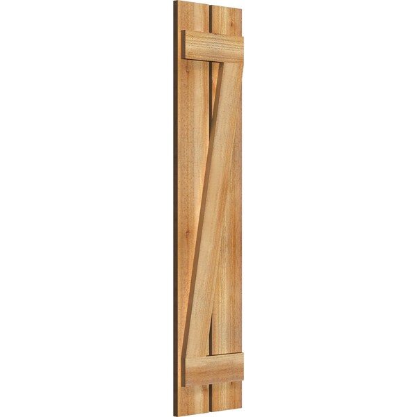 Spaced Board-n-Batten Shutters W/Z-Bar, Rough Sawn Western Red Cedar, 11 1/4W X 49H